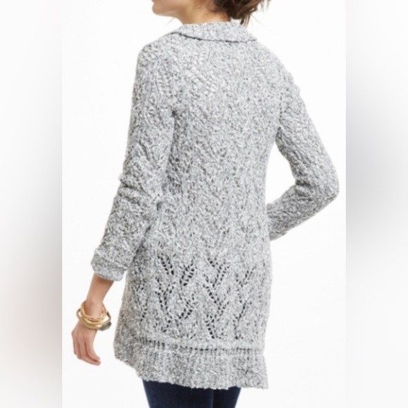 Anthropologie Knitted & Knotted Emmaline Tie Front Marled Cardigan Sweater Sz S - Picture 2 of 11